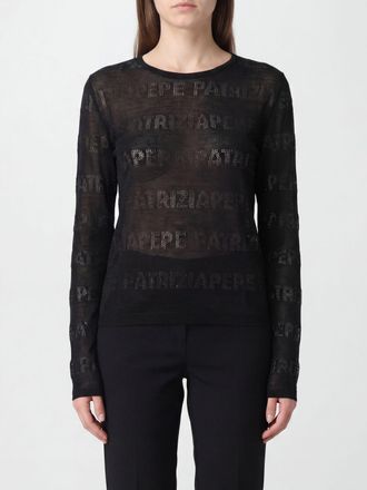 Patrizia Pepe Viscose Sweater with Perforated Logo