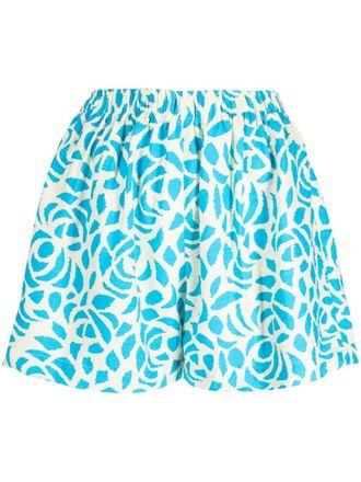 Bambah Shorts Camelia a fiori - Blu