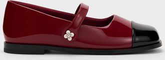 Charles & Keith Girls Patent Cap-Toe Mary Janes