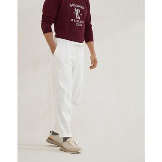 Brunello Cucinelli Mens Off White Cotton Casual Trousers, Size XS