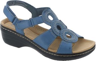 Clarks Womens Merliah Derby Heeled Sandal, Blue Grey Leather, 8