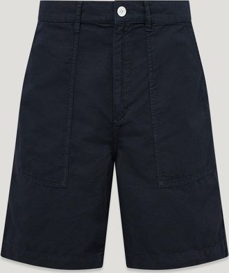 Belstaff Maritime Short Mens Garment Dye Cotton Linen Dark Ink Size 29