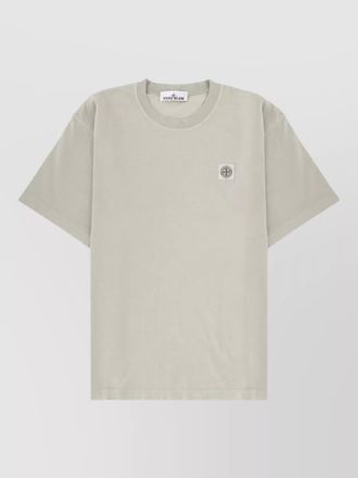 Stone Island logo patch crew neck regular t shirt