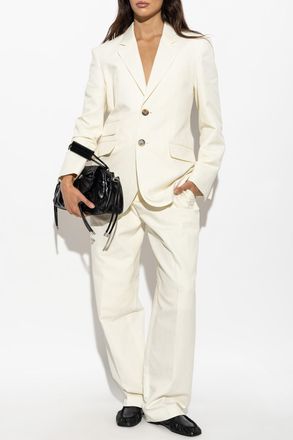 Ami Blazer With Side Slits, Womens, Cream