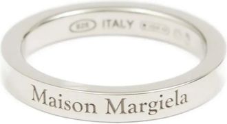 Maison Margiela Anello con logo - Argento