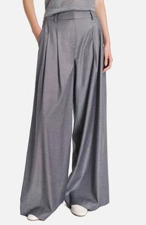 TWP Next Didi Wool Blend Wide Leg Pants in Medium Heather Grey at Nordstrom Rack, Size 10