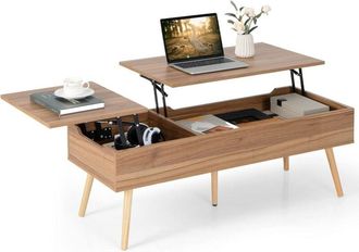 Costway Tavolino da Salotto in Legno, Tavolino Basso Sollevabile con Scompartimento Nascosto, Tavolino da Divano Moderno per Soggiorno e Ufficio, 120 x 49 x