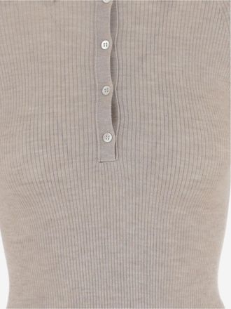 SA SU PHI Womens Polo Shirt Cashmere-Silk Beige Tops