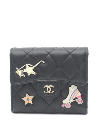 Chanel 2021 small Classic matelassé wallet - women - Lambskin - One Size - Black