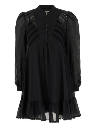 Max Mara lace-insert ruffled mini dress - Black