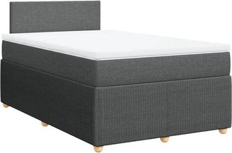 vidaXL Cama Box Spring Con Colch&oacute;n Tela Gris Oscuro 120x200 Cm Vidaxl