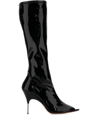 Amina Muaddi Bruna heel boots - Black