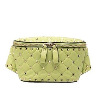 Valentino Pre-owned Belt Bags, female, Green, Size: ONE SIZE Pre-owned Quilted Rockstud Belt Bag
