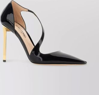 Tom Ford leather pumps with cut-out design and gold-tone heel