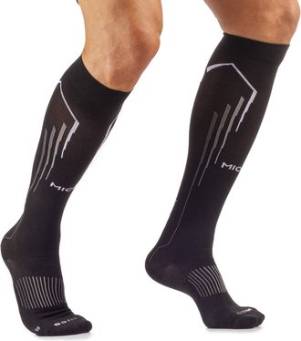 Mico Sport RUNNING LONG SOCKS in Nylon Mesh + LYCRA fiber, OXI-JET COMPRESSION (+oxygen +recovery +energy) 100% Made in Italy, for Sporty Man and for Woman, in B