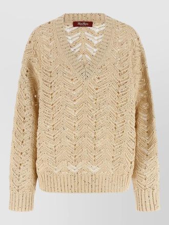 Max Mara felino knit top long sleeve v neckline