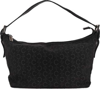 Celine C Macadam Handbag Canvas Black Canvas Handbag (Pre-Owned)