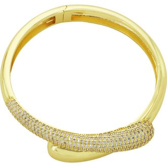 Panacea Pav&eacute; Crystal Hinged Bypass Bracelet in Gold at Nordstrom Rack
