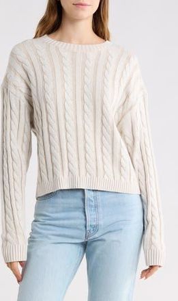 Abound Cable Crew Sweater in Ivory Combo at Nordstrom Rack, Size X-Small