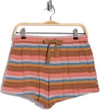 The Great. The Bonfire Cotton French Terry Shorts in Rust Surf Stripe at Nordstrom Rack, Size 0 (Fits Like 0-2 Us)