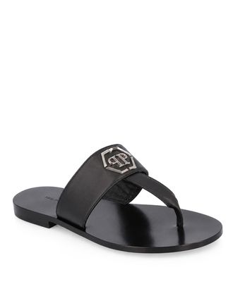 Philipp Plein Platte Sandalen Hexagon