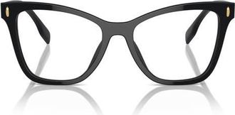 Tory Burch 53mm Cat Eye Optical Glasses in Matte Black at Nordstrom