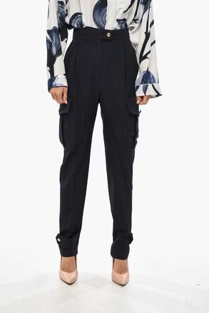 Alexander McQueen Pantaloni Cargo in Misto Lana con Martingala alla Caviglia Alexander McQueen