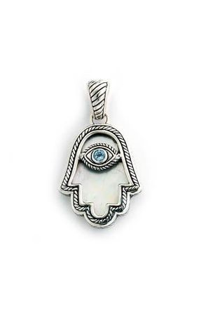 Samuel B. Hamsa Pendant in Silver/Mop/Blue Topaz at Nordstrom Rack