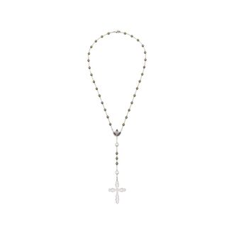 Darkai Beaded Embellished-cross Necklace