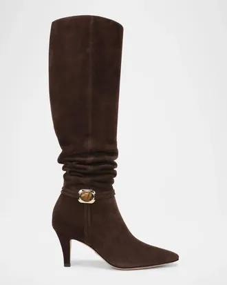 Veronica Beard Angeline 75MM Suede Boots
