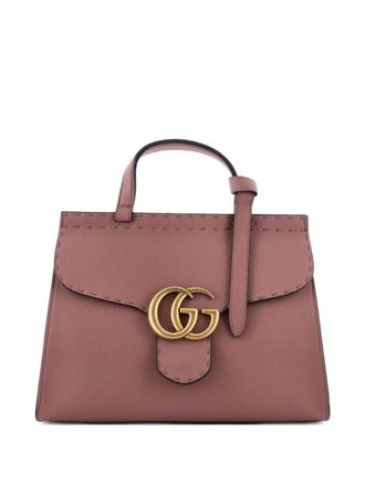 Gucci GG Marmont Top Handle Bag Leather Small satchel - Neutrals