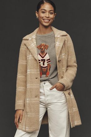 NVLT Eyelash Knit Plaid Coatigan Jacket