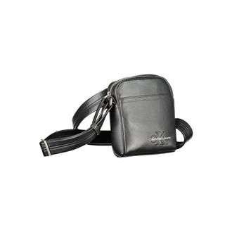 Calvin Klein Messenger Bags, male, Black, Size: ONE SIZE Black Shoulder Bag with Adjustable Strap