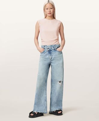 AllSaints Cotton/Modal West Sleeveless Tank Top, Size: XS