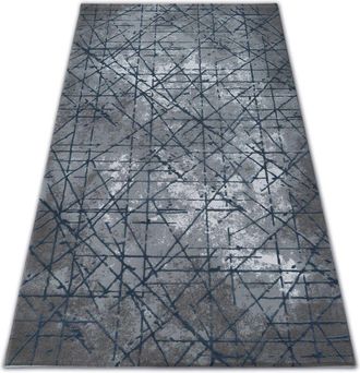 RugsX Rugsx - Carpet acrylic valencia 3949 industrial grey / blue blue 80x150 cm