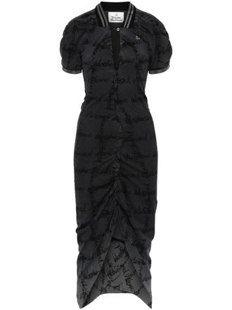 Vivienne Westwood logo-print midi dress - Blue