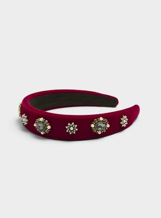 Simons Womens Ornamental stone velvet headband