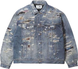 SUPREME x MM6 Maison Margiela Distressed Selvedge Denim Trucker Jacket Washed Indigo SUP-SS26-106-IDG