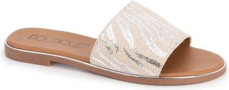 Corkys Footwear Womens Graceful Slip On Canvas Sandal In Silver Zebra
