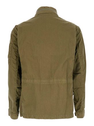C.P. Company Mens Wax Field Jacket 50 Fili Green Cotton Coat
