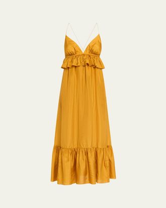 ワンピース ZIMMERMANN Woman Dress Yellow 0832DS251 LMNHYD Zimmermann Alight One Shoulder Midi Dress in Yellow Floral