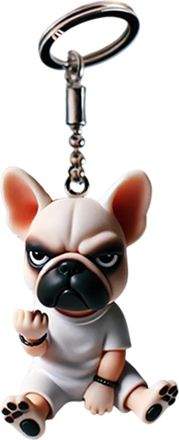 Generic 3D French Bulldog Keychain - Acrylic Dog Bag Charm Pendant | Cute Funny Accessories for Boys, Girls, Teens, Men, Women, Kids, Backpacks, Purse Decorat