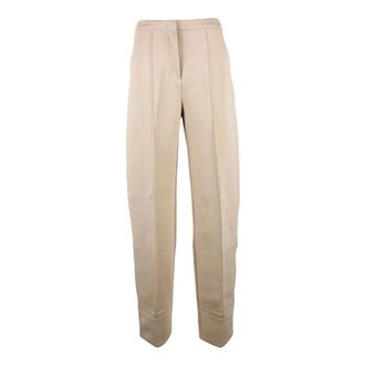 Max Mara Rechte broek - Dames - Broeken - Beige - Maat: XS Katoen
