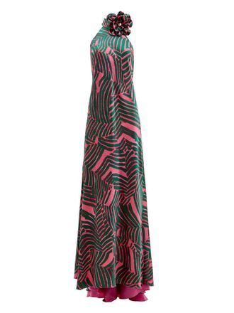 Silvia Tcherassi Tila floral-appliqu&eacute; maxi dress - Pink