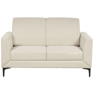 Beliani Beliani - Sof&aacute; Moderno Retro Patas Negras Tapizado 2 Plazas Tela Poli&eacute;ster Beige Fenes