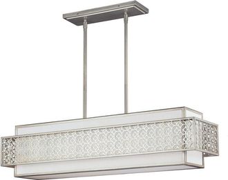 Loops 5 Bulb Chandelier Hanging Pendant LIght Sunrise Silver LED E27 60W Bulb