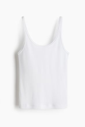 H&M Geripptes Tanktop - Weiss