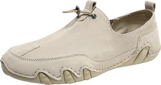 Generic Mens Leather Driving Shoes Chukka Boots - Comfortable Slip-On Fashion Sneakers for Casual and Hiking(Khaki2,11.5-12)