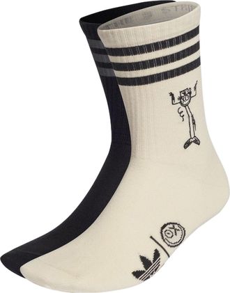 adidas Originals x Andr Saraiva Crew Socks 2 Pairs Beige Black HK2814