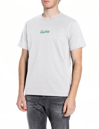 Replay T-Shirt REPLAY, Herren, Gr. XXL, natural wei&szlig;, Jersey, Obermaterial: 100% Baumwolle, bedruckt, regular fit h&uuml;ftlang, Rundhals, abgesteppte Kante, Shir